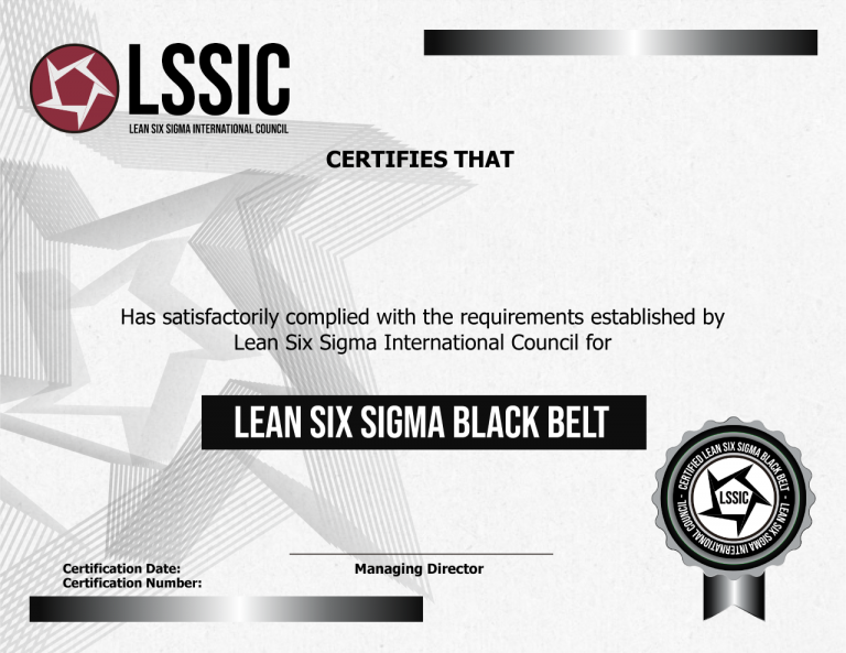 Lean Six Sigma Black Belt Certification Exam - lssic